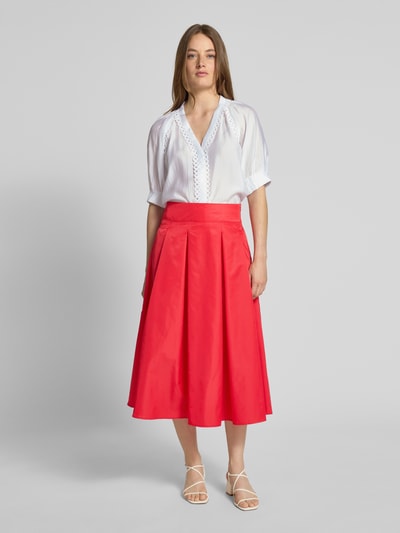 Copenhagen Muse Midirock mit gelegten Falten Modell 'SIMI' Rot 1