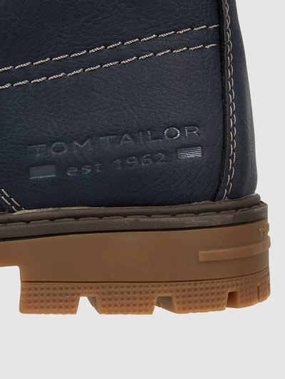 Tom Tailor Boots in leerlook met voering van teddybont  Marineblauw - 2