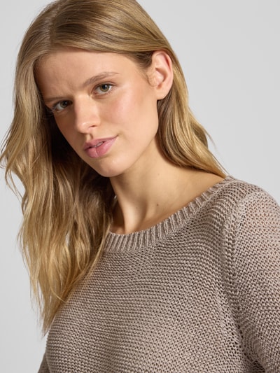 Only Regular Fit Strickpullover aus Grobstrick Modell 'GEENA' Hellgrau 3