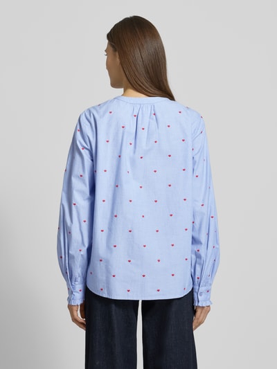 Oui overhemdblouse met knoopsluiting Bleu - 5