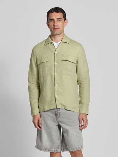 Marc O'Polo Regular Fit Leinenhemd mit Brustpattentaschen Mint 4