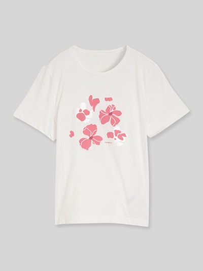 Tom Tailor Regular Fit T-Shirt aus reiner Baumwolle mit Motiv-Print Offwhite 2