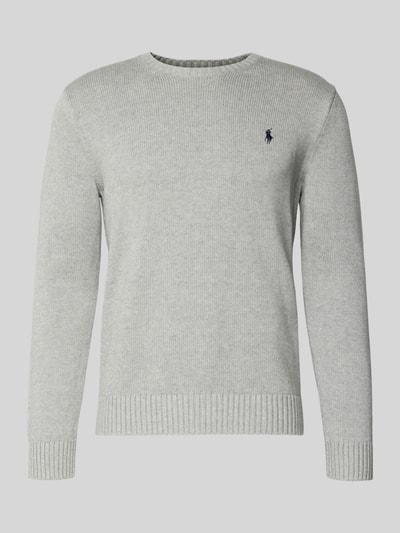 Polo Ralph Lauren Strickpullover mit gerippten Abschlüssen Hellgrau 2