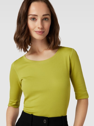 Marc Cain T-Shirt aus Baumwoll-Elasthan-Mix mit U-Boot-Ausschnitt Apfel 3