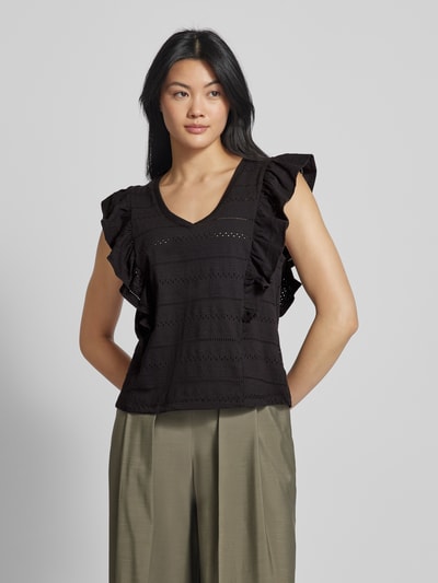 B.Young Top mit Lochmuster Modell 'Pieri' Black 4