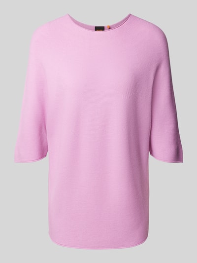 BOSS Orange Oversized T-Shirt in Strick-Optik Modell 'Flamber' Rosa 2