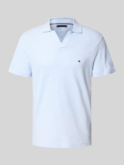 Tommy Hilfiger Regular Fit Poloshirt aus reiner Baumwolle Hellblau Melange 2