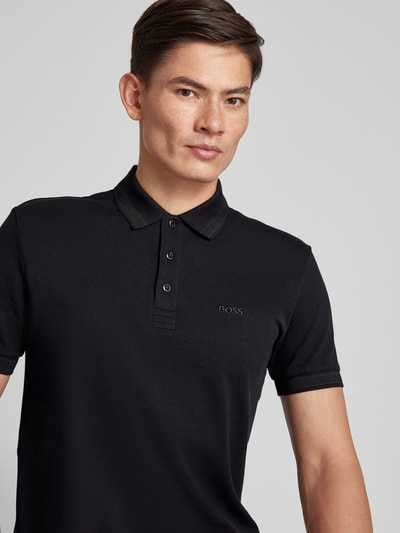 BOSS Green Regular Fit Poloshirt mit Label-Stitching Modell 'PADDY' Black 3