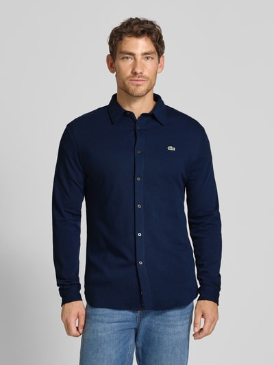 Lacoste Koszula casualowa o kroju slim fit z fakturą Niebieski 4