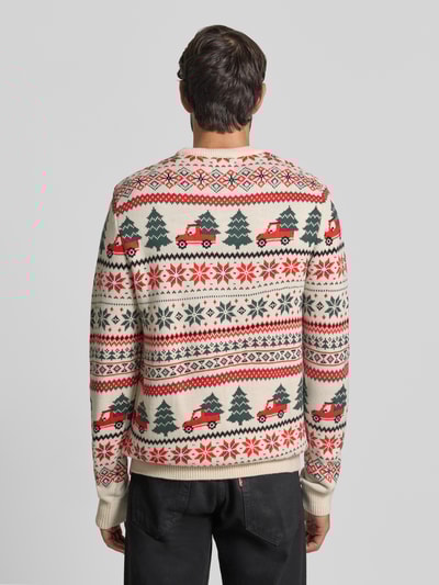 Montego Sweter z dzianiny z prążkowanymi wykończeniami Piaskowy 5