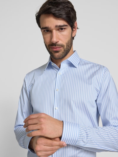 OLYMP No. Six Super Slim Fit Business-Hemd mit Knopfleiste Bleu 3