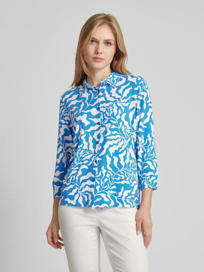 s.Oliver RED LABEL Blouse met all-over motief Koningsblauw - 4