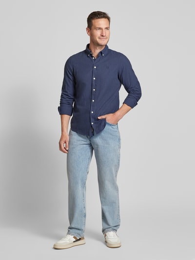 Casual Friday Regular Fit Freizeithemd mit Button-Down-Kragen Modell 'Anton' Marine 1