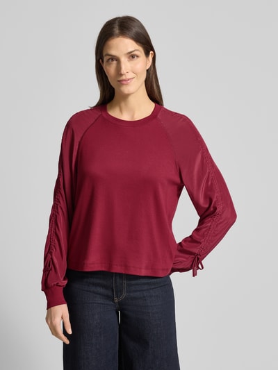 Marc Cain Relaxed Fit Longsleeve mit Raffungen Kirsche 4