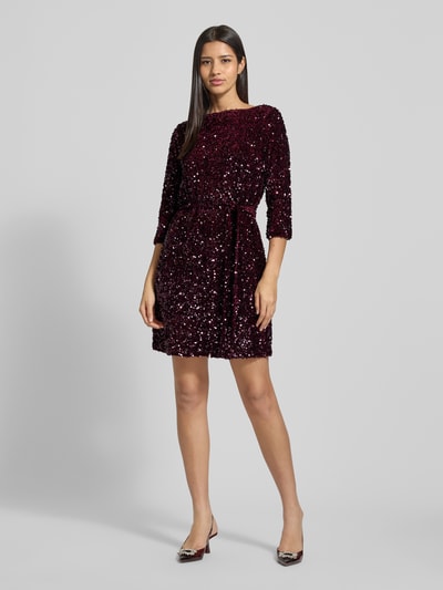 VILA Minikleid mit Paillettenbesatz Modell 'FAITH' Pflaume 1