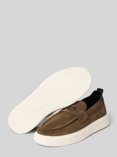 Antony Morato Loafers aus Leder mit Label-Patch Modell 'METAL ROWAN' Taupe 4