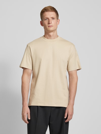 HUGO T-Shirt mit Label-Print Modell 'Dapolino' Beige 4