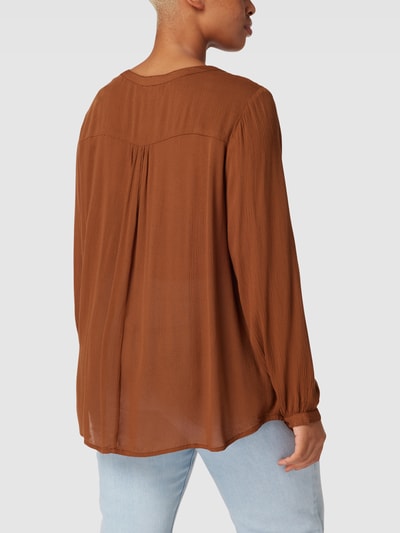 KAFFE Curve Blouse met V-hals, model 'AMI' Hazelnootbruin - 5