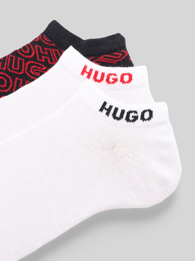 Produktfoto, Socken aus Baumwoll-Mix von HUGO für Herren, Farbkombination Weiß, Schwarz und Rot, glatte textile Struktur