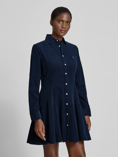 Polo Ralph Lauren Regular Fit Shirt Dress in Cord-Optik Marine 4