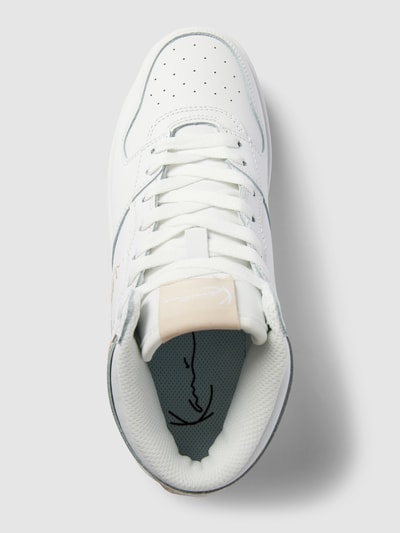 KARL KANI High-Top-Sneaker aus reinem Leder mit Label-Stitching Weiss 4