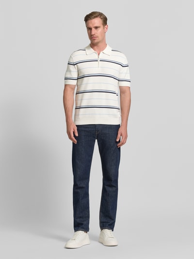 GANT Slim Fit Poloshirt mit Reißverschluss Offwhite 1