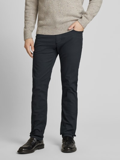 Christian Berg Men Straight Leg Chino mit Strukturmuster Black 4