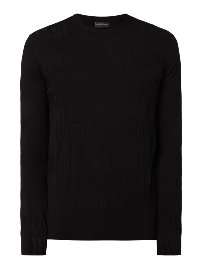 Emporio Armani Pullover mit Logo-Prägungen Black 2