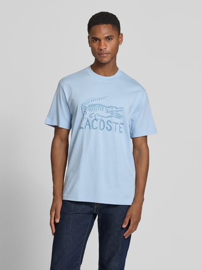 Lacoste Regular Fit T-Shirt aus reiner Baumwolle Hellblau 4