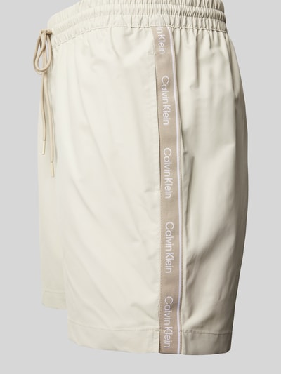 Calvin Klein Underwear Badehose mit Label-Print Beige 2