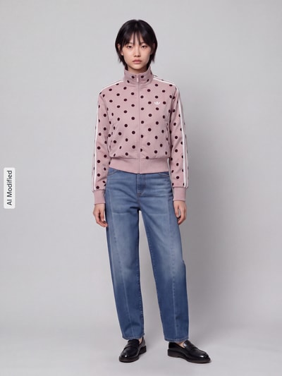 adidas Originals Regular Fit Sweatjacke mit Allover-Muster Modell 'FIREBIRD' Rosa 1