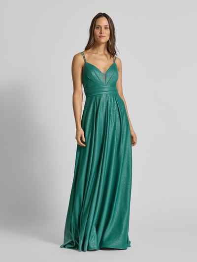 Jake*s Cocktail Abendkleid mit tiefem V-Ausschnitt Gruen Melange 4