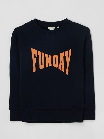 Tom Tailor Sweatshirt met flockprint  Marineblauw - 1