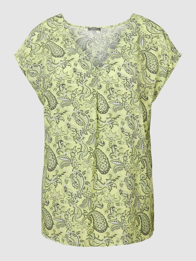 Montego Blouseshirt van pure viscose met stolpplooi Neon groen - 2