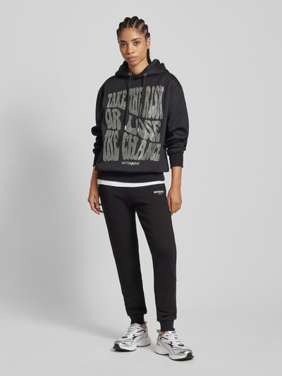 Sixth June Oversized hoodie met strass-steentjes Zwart - 1