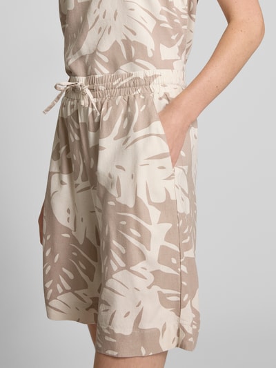 FREE/QUENT Relaxed Fit Bermudas aus Viskose-Leinen-Mix Modell 'Lavisco' Taupe 3