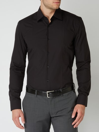 HUGO Slim Fit Business Hemd mit Teilungsnähten Black 4