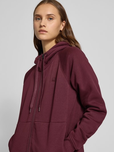 G-Star Raw Regular fit sweatjack met logoprint, model 'Premium' Bordeaux - 3