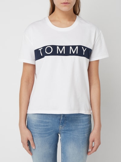 Tommy Jeans T-shirt o pudełkowym kroju z nadrukiem z logo  Biały 4