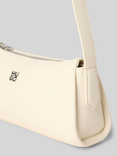 HUGO Handtasche mit Label-Applikation Modell 'Chris 2.0' Ecru 3