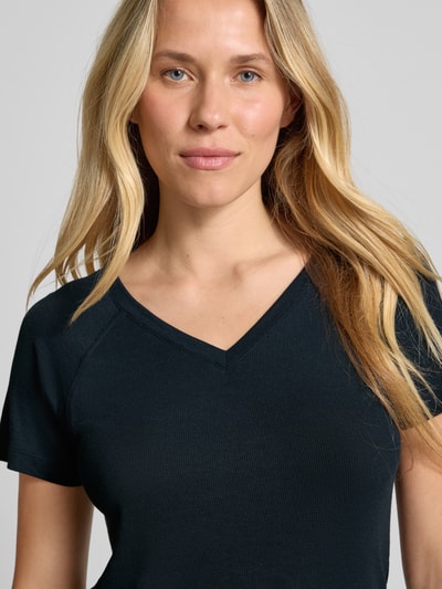 OPUS T-Shirt mit V-Ausschnitt Modell 'Savella' Dunkelblau 3