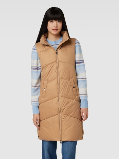 Vero Moda Outdoor Steppweste mit Stehkragen Modell 'UPPSALA' Camel 4