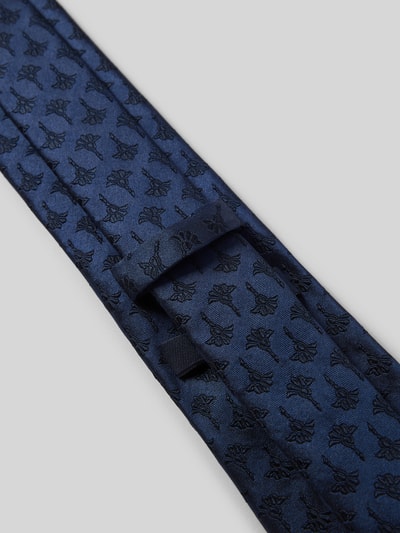Produktfoto, Krawatte aus Seide im Allover-Look (8 cm) von JOOP! Collection in klassischer Form mit Label-Detail, dunkelblaues Muster