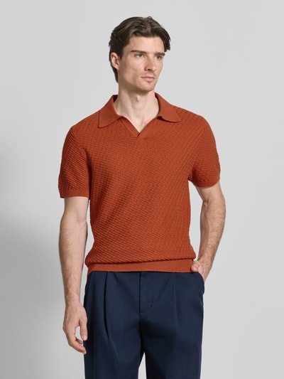 Jake*s Studio Men Poloshirt mit Polokragen und V-Ausschnitt Rostrot 4