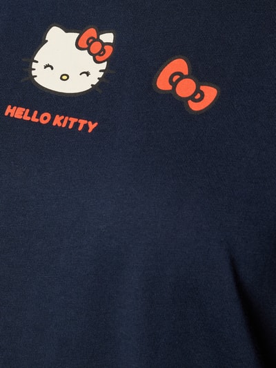 Produktfoto, Regular Fit T-Shirt mit Motiv-Print von Jake*s Casual, dunkelblau, reiner Baumwollstoff, roter Hello Kitty Print, Rundhalsausschnitt