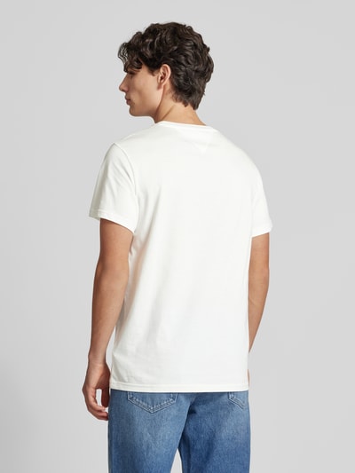 Tommy Jeans Slim fit T-shirt met labelprint Offwhite - 5