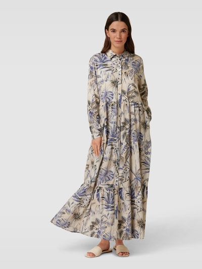 Emily Van den Bergh Maxikleid mit Allover-Motiv-Print Marine 4