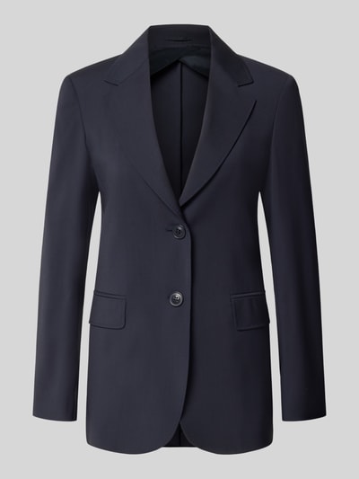 Productfoto, donkerblauwe regular fit longblazer uit pure scheerwol model 'ASSENZI' van Max Mara Studio dames