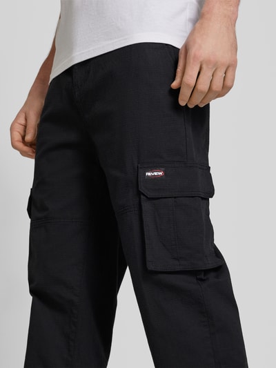 REVIEW Cargohose mit Label-Detail Black 3