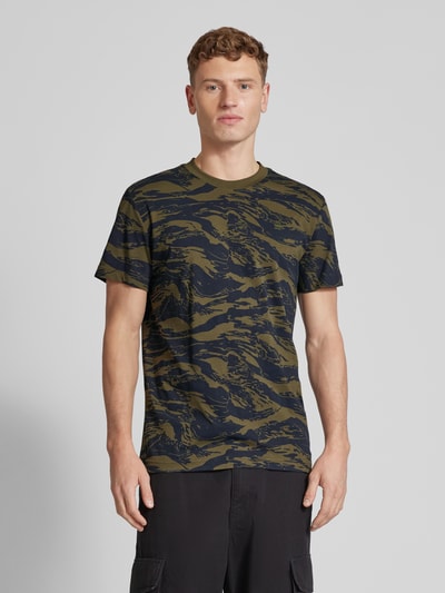 G-Star Raw T-shirt met camouflagemotief, model 'Tiger' Olijfgroen - 4